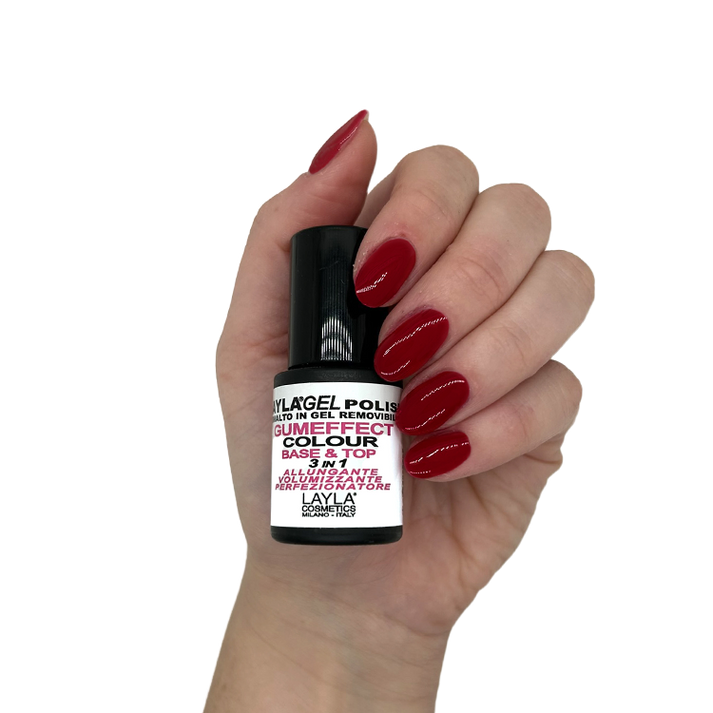 Layla Cosmetics Gumeffect Colour N.13 Scarlet Five - Oja Semipermanenta Rubber