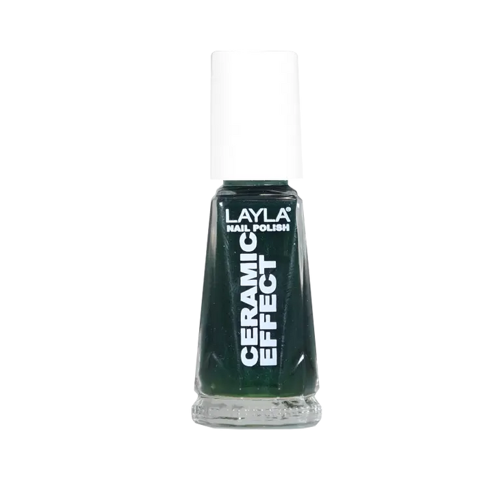 Layla Cosmetics Nail Polish Ceramic Effect N.10 Green Fever - Lac de Unghii Clasic