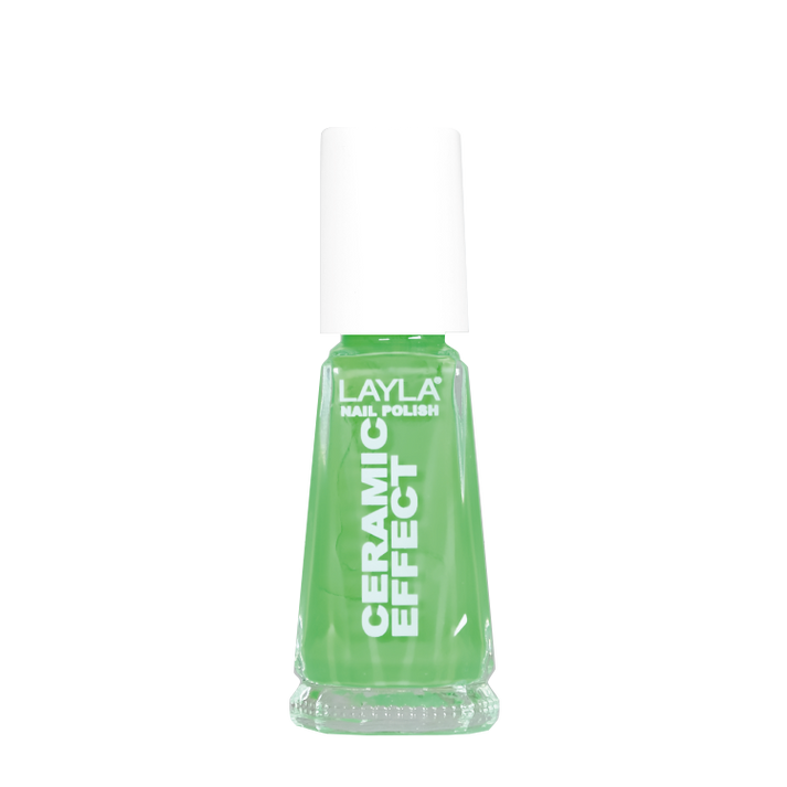 Layla Cosmetics Nail Polish Ceramic Effect N.108 Green Fluo - Lac de Unghii Clasic