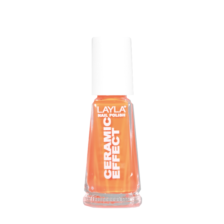 Layla Cosmetics Nail Polish Ceramic Effect N.109 Orange Fluo - Lac de Unghii Clasic