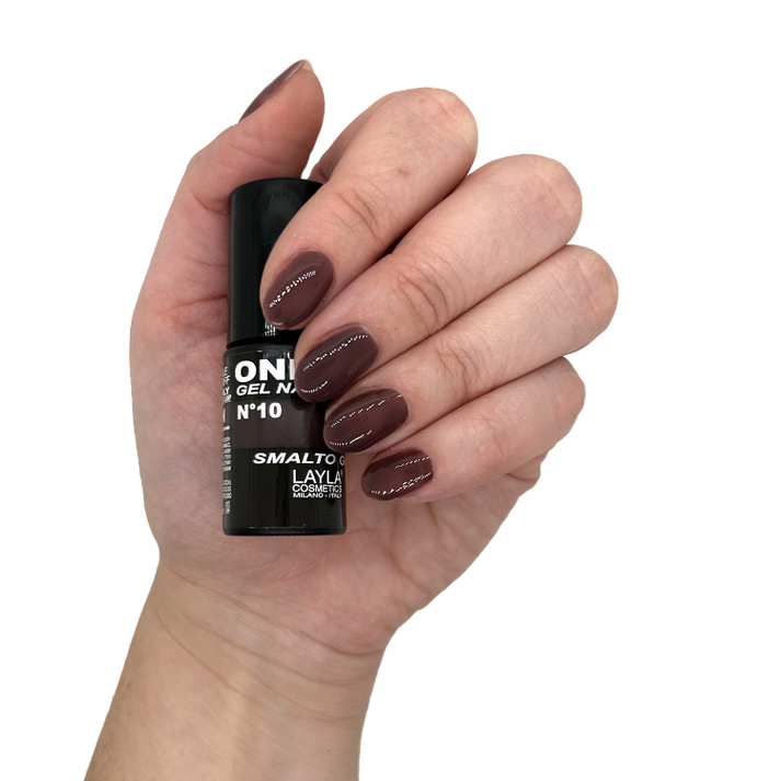 Layla Cosmetics One Step Gel Nail Polish N.10 Red In Brown - Oja Semipermanenta