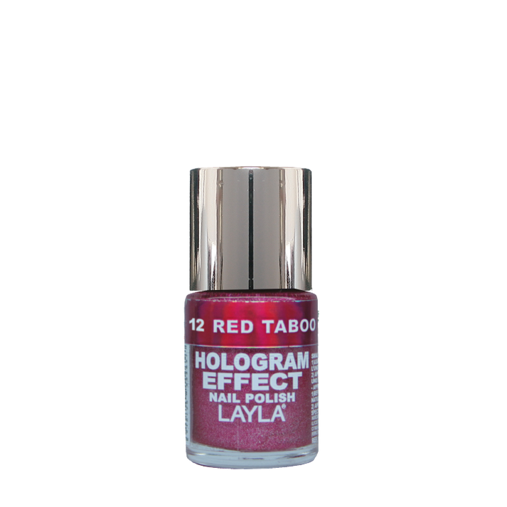 Layla Cosmetics Hologram Effect N.12 Red Taboo - Lac de Unghii Clasic cu Efect Holografic