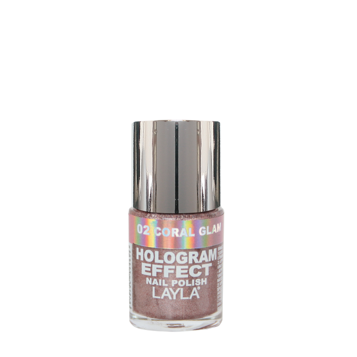 Layla Cosmetics Hologram Effect N.2 Coral Glam - Lac de Unghii Clasic cu Efect Holografic