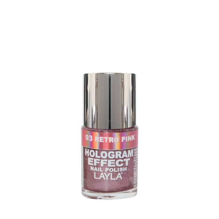 Layla Cosmetics Hologram Effect N.3 Retro Pink - Lac de Unghii Clasic cu Efect Holografic