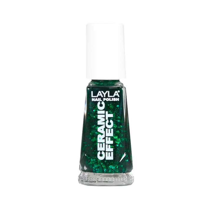 Layla Cosmetics Nail Polish Ceramic Effect N.54 Green Galaxy - Lac de Unghii Clasic