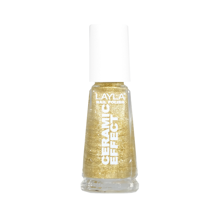 Layla Cosmetics Nail Polish Ceramic Effect N.77 Gold Bling - Lac de Unghii Clasic