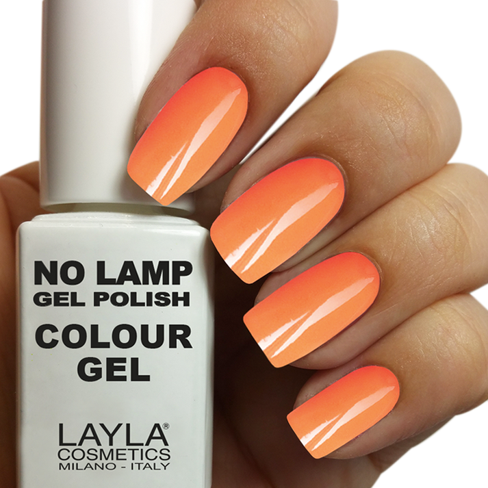 Layla Cosmetics No Lamp Gel Polish Colour N.22 Fluo Orangy - Oja Semipermanenta Hibrida