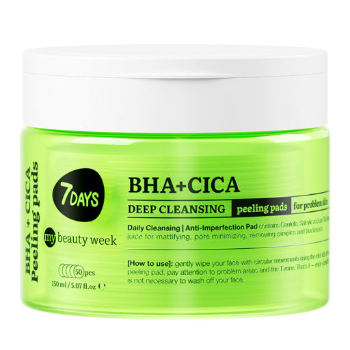 Dischete Faciale Exfoliante 7DAYS MBW BHA+CICA Curatare Profunda 50 buc 150ml