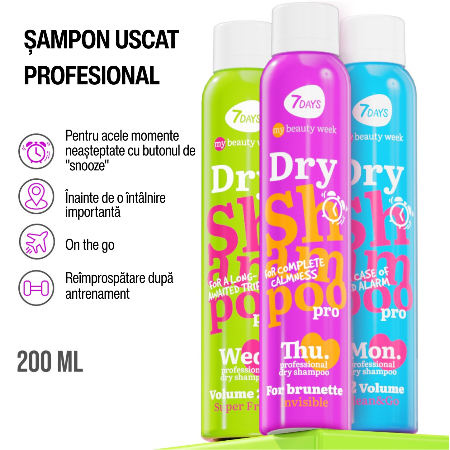 Sampon Uscat 7DAYS My Beauty Week Brunette Invisible 200ml
