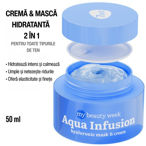 Masca cu Acid Hialuronic 2in1 7DAYS My Beauty Week Aqua Infusion 50ml