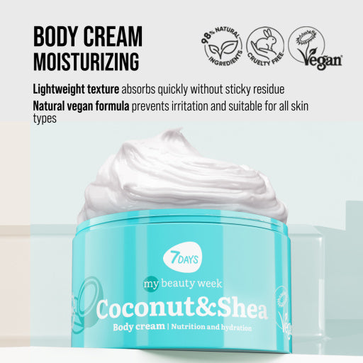 Crema de Corp 7DAYS Nutritie si Hidratare Cocos si Shea 250ml