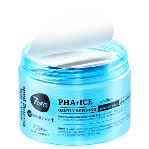 Dischete Faciale Exfoliante 7DAYS MBW PHA+ICE Efect Racire 50 buc 150ml