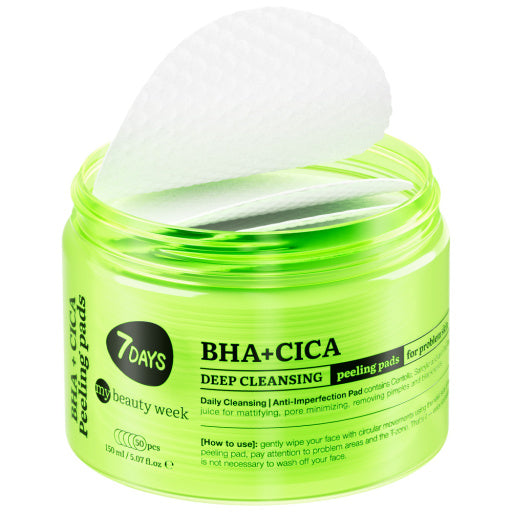 Dischete Faciale Exfoliante 7DAYS MBW BHA+CICA Curatare Profunda 50 buc 150ml