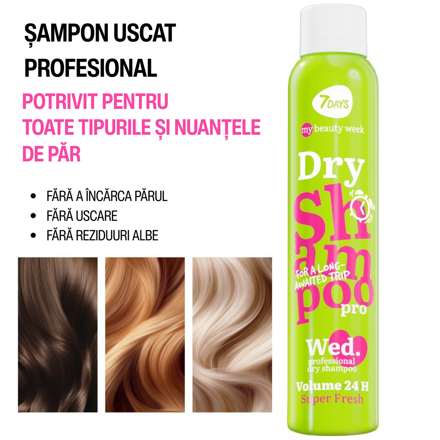 Sampon Uscat 7DAYS My Beauty Week 24 Hour Volume Super Fresh 200ml