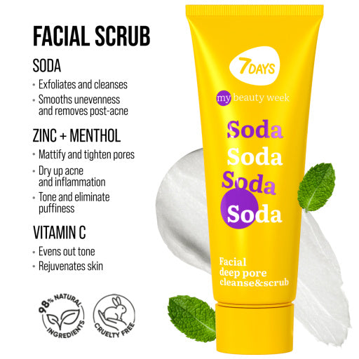 Exfoliant Facial 7DAYS My Beauty Week Soda Curatare Profunda 80ml