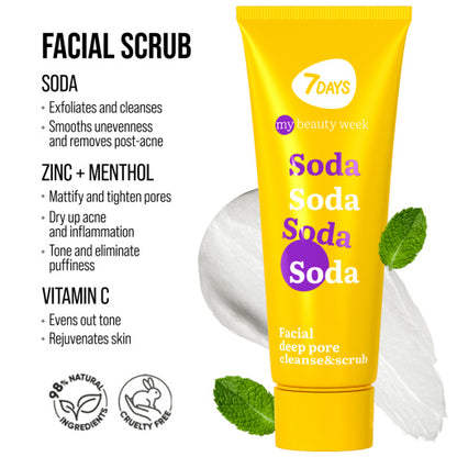 Exfoliant Facial 7DAYS My Beauty Week Soda Curatare Profunda 80ml