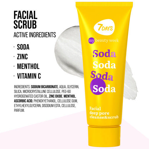 Exfoliant Facial 7DAYS My Beauty Week Soda Curatare Profunda 80ml