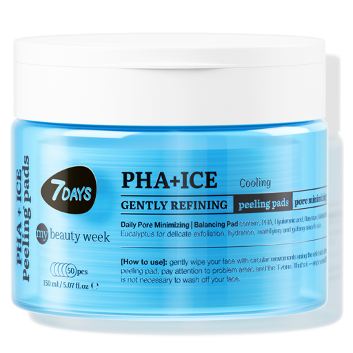 Dischete Faciale Exfoliante 7DAYS MBW PHA+ICE Efect Racire 50 buc 150ml