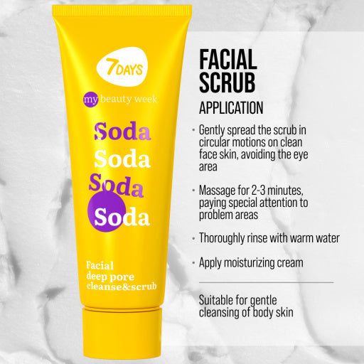 Exfoliant Facial 7DAYS My Beauty Week Soda Curatare Profunda 80ml