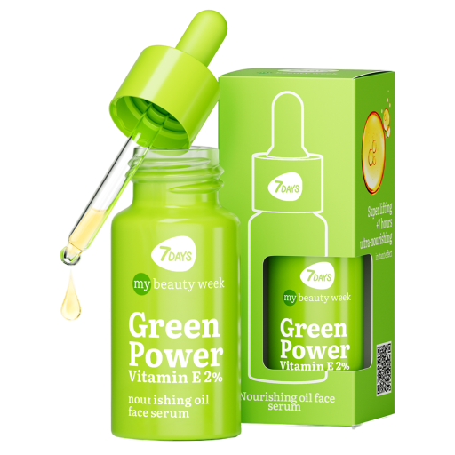 Ser Facial 7DAYS My Beauty Week Green Power Vitamina E 2% Nutritiv 20ml