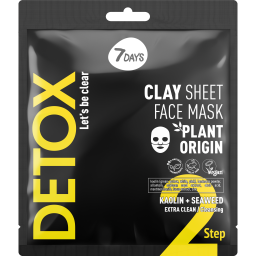 Masca Tip Servetel 7DAYS Detox cu Argila Kaolin & Alge 12g