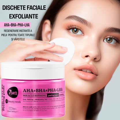 Dischete Faciale Exfoliante 7DAYS MBW AHA+BHA+PHA+LHA Multi-Acizi 50 buc 150ml