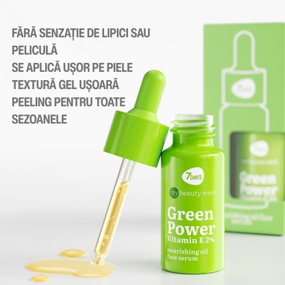 Ser Facial 7DAYS My Beauty Week Green Power Vitamina E 2% Nutritiv 20ml