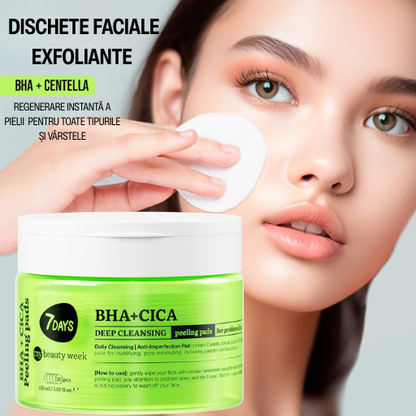 Dischete Faciale Exfoliante 7DAYS MBW BHA+CICA Curatare Profunda 50 buc 150ml