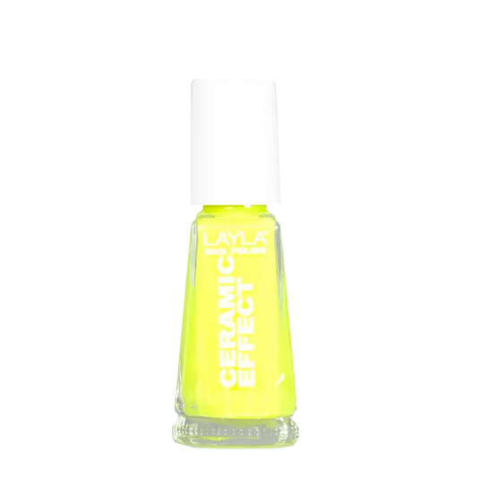 Layla Cosmetics Nail Polish Ceramic Effect N.106 Yellow Fluo - Lac de Unghii Clasic
