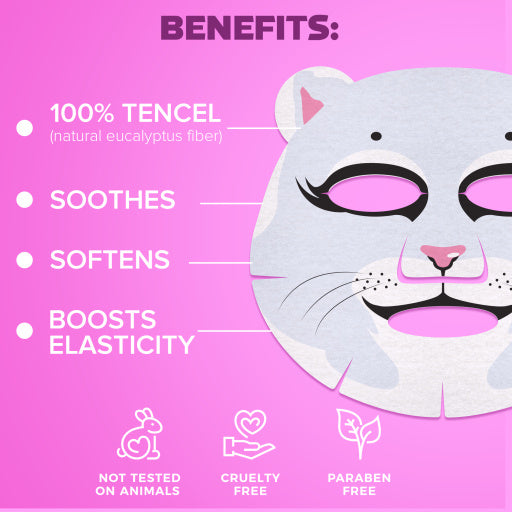 Masca de Fata 7DAYS Animal Mask Pretty Kitty Zmeura & Lavanda 28g