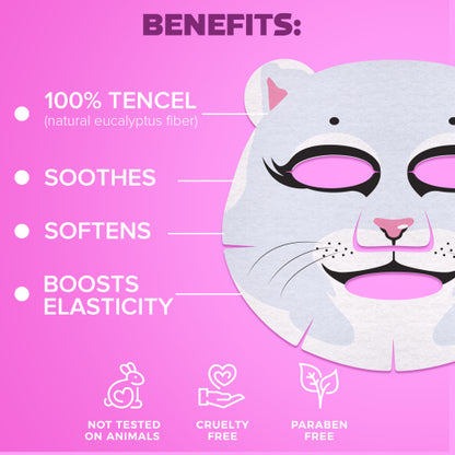 Masca de Fata 7DAYS Animal Mask Pretty Kitty Zmeura & Lavanda 28g