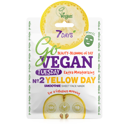 Masca Tip Servetel 7DAYS GoVegan Smoothie Tuesday Yellow Day 25g