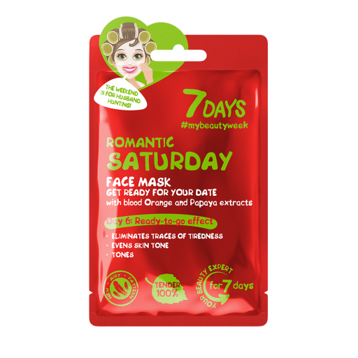 Masca de Fata 7DAYS Romantic Saturday Portocala Rosie & Papaya 28g