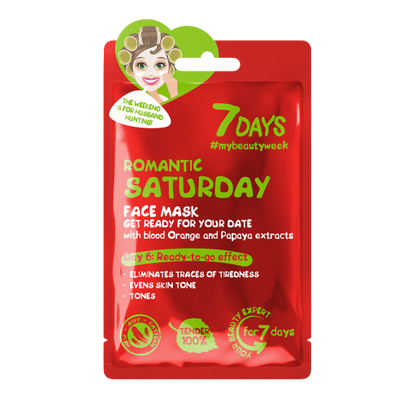 Masca de Fata 7DAYS Romantic Saturday Portocala Rosie & Papaya 28g