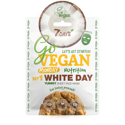 Masca Tip Servetel 7DAYS GoVegan Yummy Monday White Day 25g