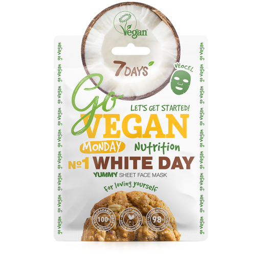 Masca Tip Servetel 7DAYS GoVegan Yummy Monday White Day 25g