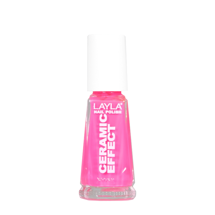 Layla Cosmetics Nail Polish Ceramic Effect N.107 Light Pink Fluo - Lac de Unghii Clasic
