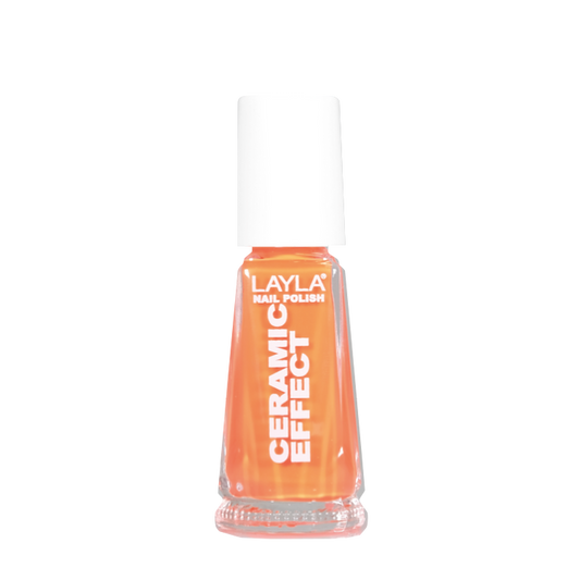 Layla Cosmetics Nail Polish Ceramic Effect N.109 Orange Fluo - Lac de Unghii Clasic