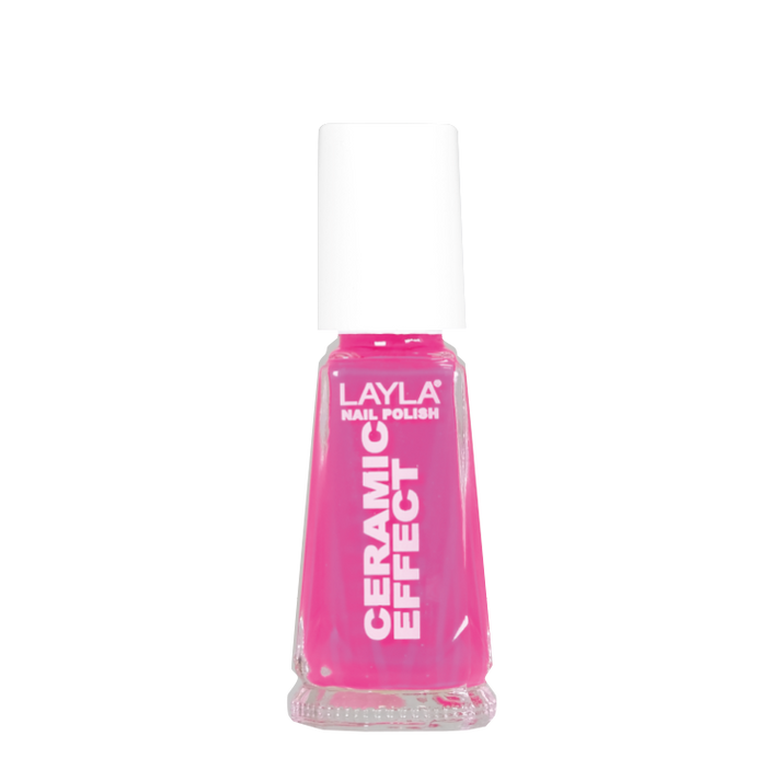 Layla Cosmetics Nail Polish Ceramic Effect N.110 Dark Pink Fluo - Lac de Unghii Clasic
