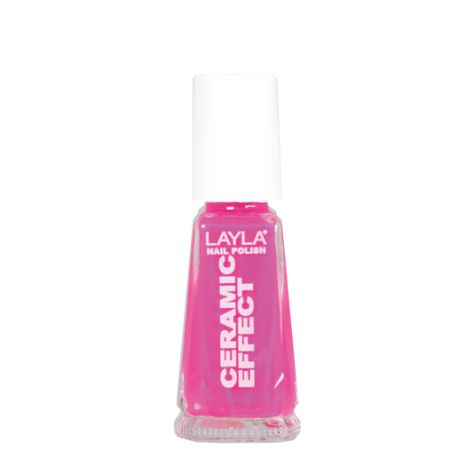 Layla Cosmetics Nail Polish Ceramic Effect N.110 Dark Pink Fluo - Lac de Unghii Clasic