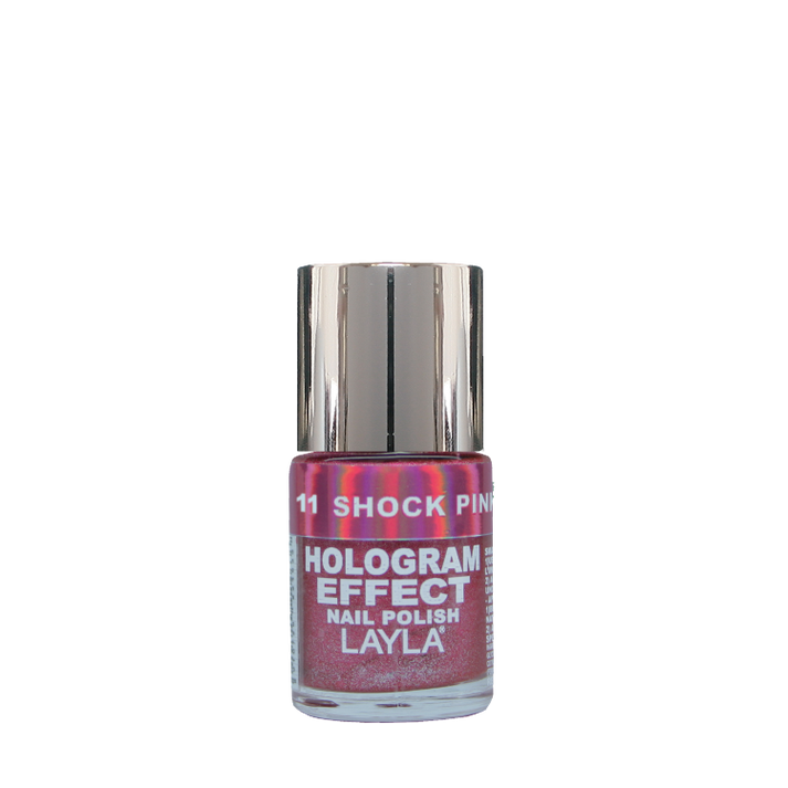 Layla Cosmetics Hologram Effect N.11 Shock Pink - Lac de Unghii Clasic cu Efect Holografic