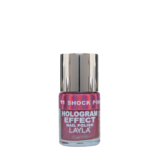 Layla Cosmetics Hologram Effect N.11 Shock Pink - Lac de Unghii Clasic cu Efect Holografic