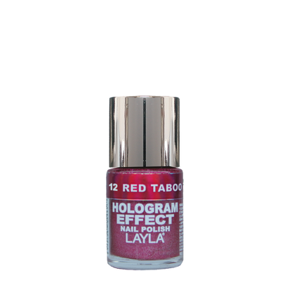 Layla Cosmetics Hologram Effect N.12 Red Taboo - Lac de Unghii Clasic cu Efect Holografic