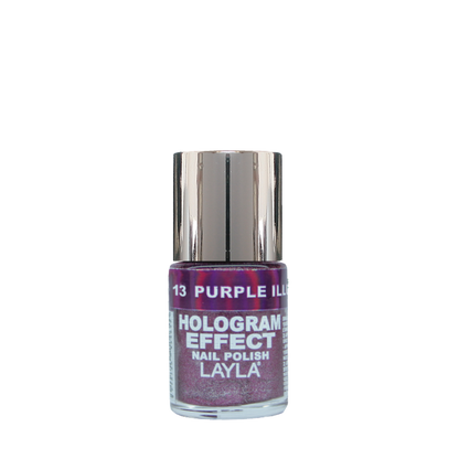 Layla Cosmetics Hologram Effect N.13 Purple Illusion - Lac de Unghii Clasic cu Efect Holografic