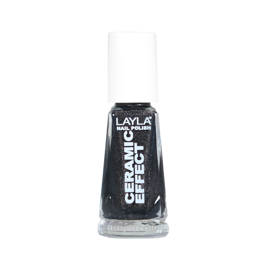 Layla Cosmetics Nail Polish Ceramic Effect N.26 Black Star - Lac de Unghii Clasic