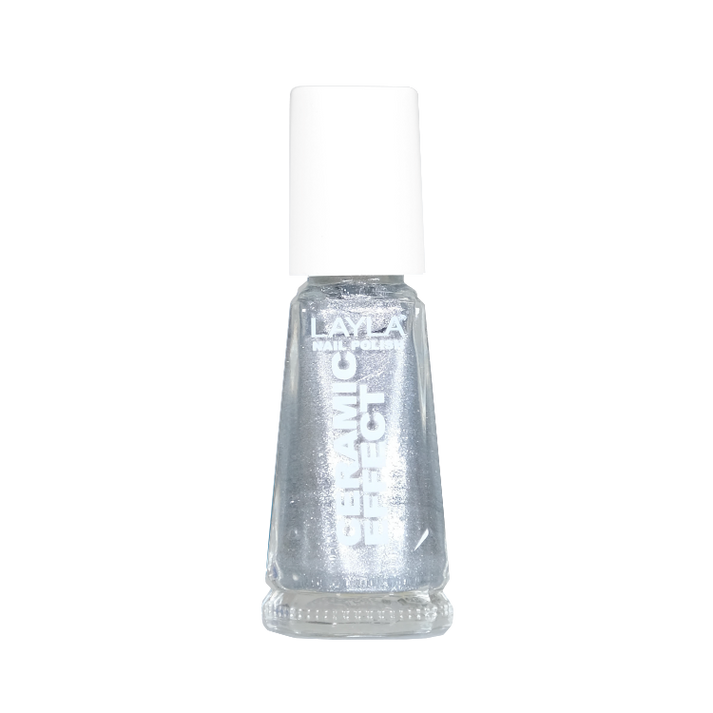Layla Cosmetics Nail Polish Ceramic Effect N.27 Pure Silver - Lac de Unghii Clasic