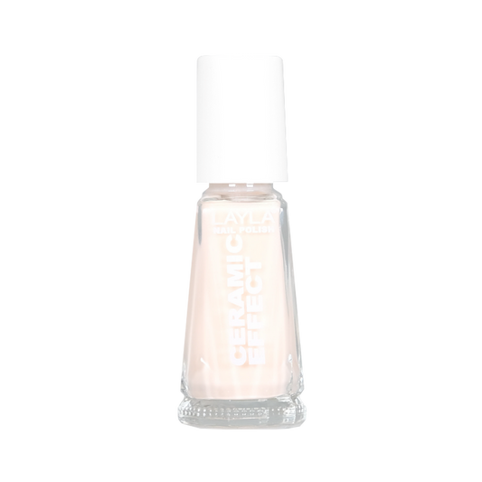 Layla Cosmetics Nail Polish Ceramic Effect N.2 White Peach - Lac de Unghii Clasic