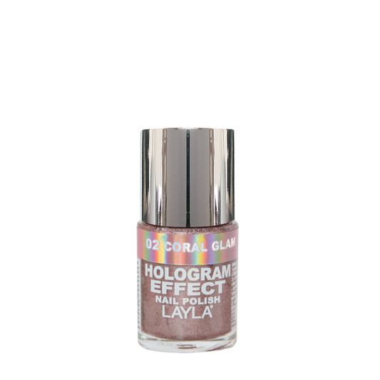 Layla Cosmetics Hologram Effect N.2 Coral Glam - Lac de Unghii Clasic cu Efect Holografic