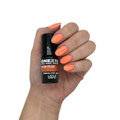 Layla Cosmetics One Step Gel Nail Polish N.34 Orange Fluo - Oja Semipermanenta