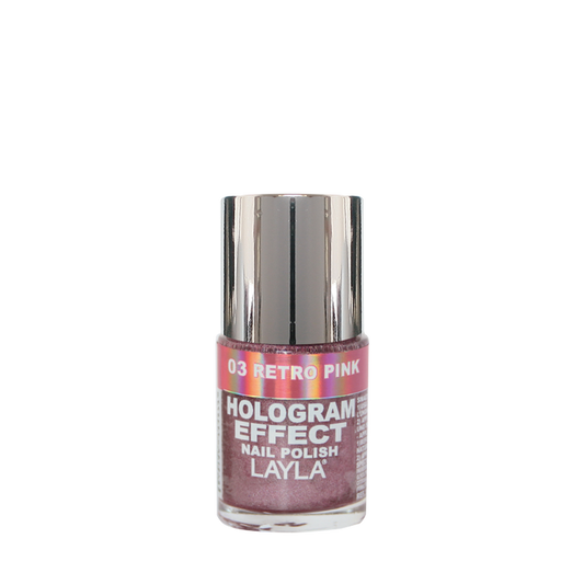 Layla Cosmetics Hologram Effect N.3 Retro Pink - Lac de Unghii Clasic cu Efect Holografic